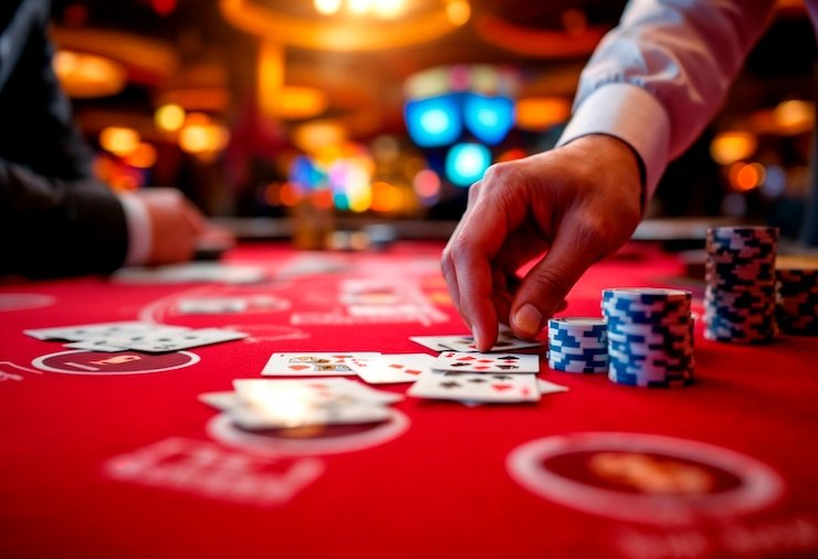 Mesin slot permainan virtual dengan tampilan warna-warni dan simbol unik
